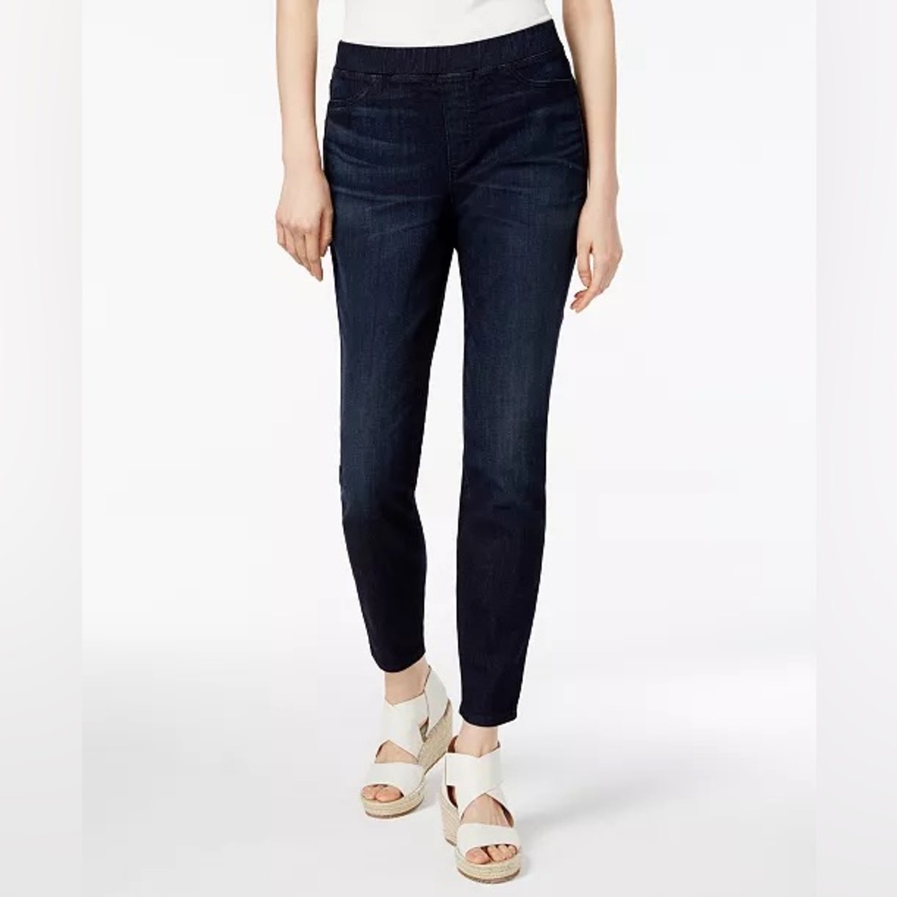 Eileen Fisher Stretch Denim Utility Blue Leggings. Size Small.